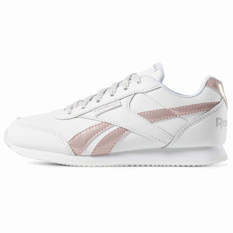 Reebok Royal Classic Jog 2 Tenisky Dievcenske - Biele/Ruzove WE8627QE